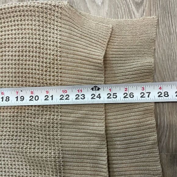 Seven Sisters Grey Waffle Knit V-neck Sweater relaxed fit S - Picture 5 of 5